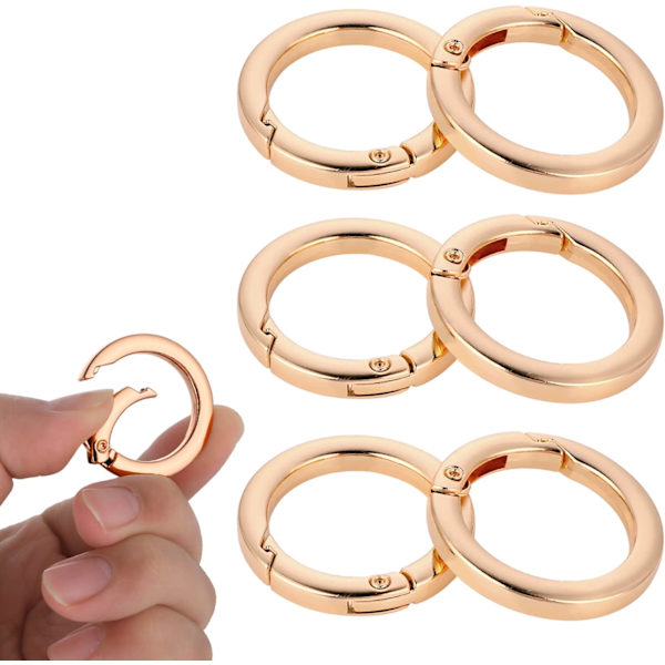 Metallfjäderlåsnyckelringar för handväskrem, guld