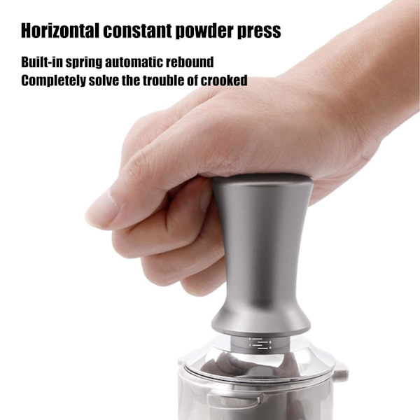 Kaffebönpress - 53mm Fjäderkalibrerad Manomission | Rostfritt Stål Express Handstämpling, Platt Bas Kalibrerat Fjäderverktyg, Malda Tillbehör