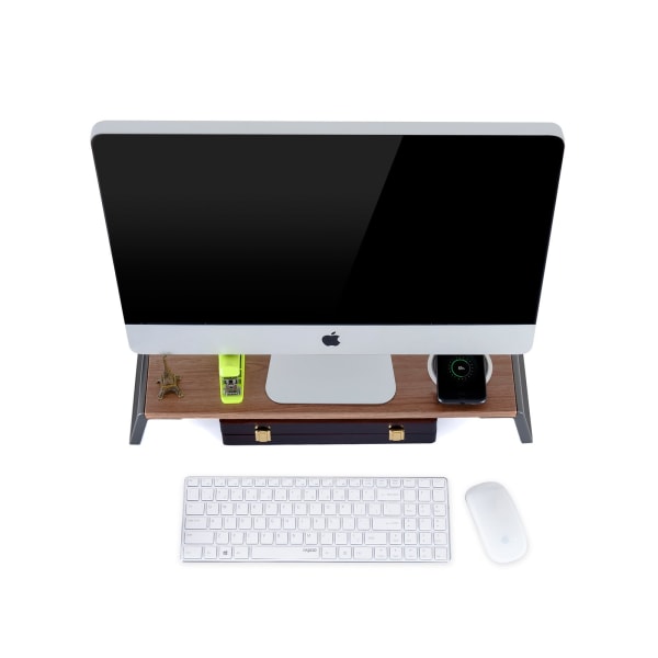 Monitorstativ med metalfødder til printer, computer (Hickory)