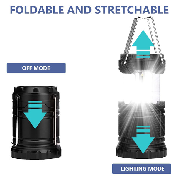 Campinglamper, 2 x Campinglanterne Batteridrevet