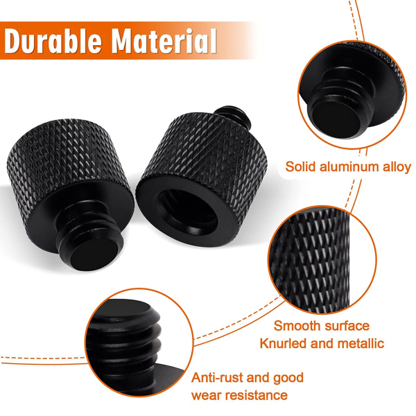 4 stativadapter, 3/8 till 1/4 adapter, mikrofon gängskruvadapter