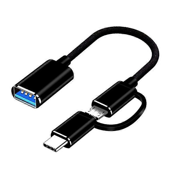 Vanlig brukt dataoverføringskabel Type-C Hann Micro Usb Hann til Usb Hunn
