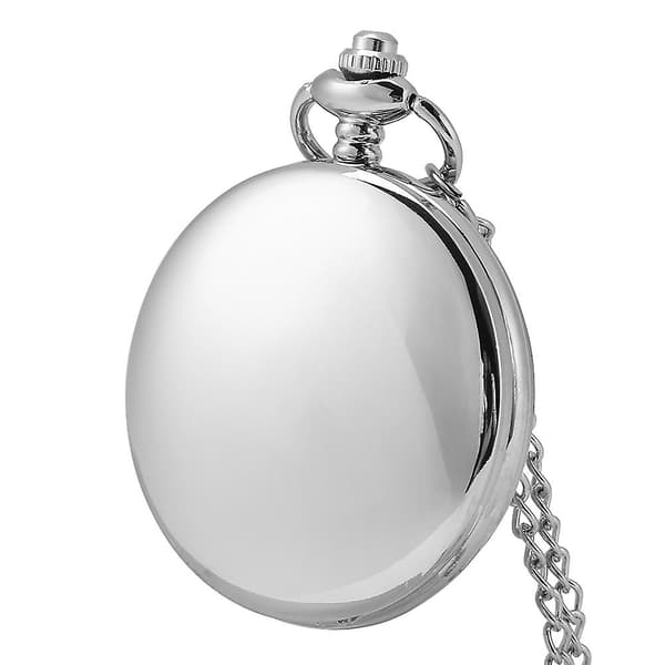 Klassinen kvartsi analogi sileä taskukello kaulakoru riipus ketjulla hopea silver