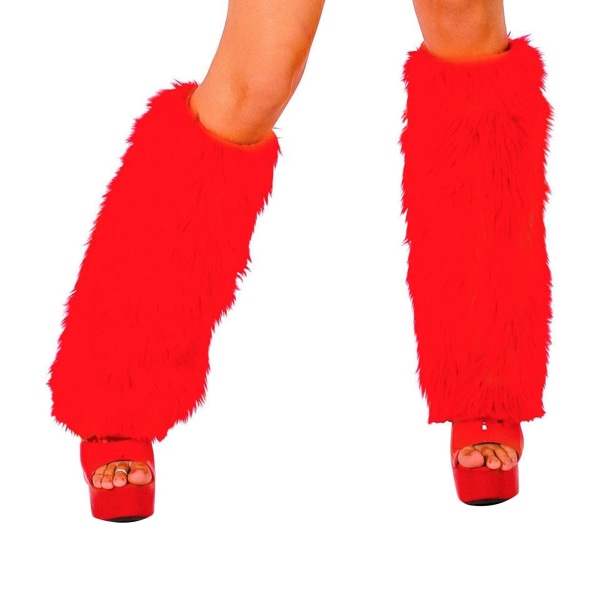 Damestrikkede/pelsbenvarmere Furry Fuzzy Leg Warmers Vinterstøvelmansjetter Cover Boot Toppers Støvler med høye hæler Varmstrømper