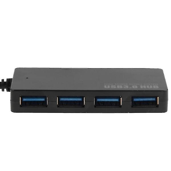 USB 3.0-hubb med 4x USB-portar (höghastighet) - Upp till 5 Gbps Svart