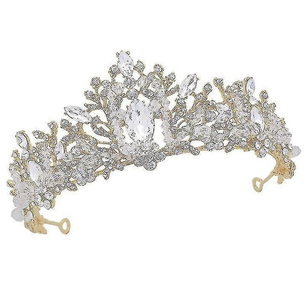 1 stk. Krystallkrone Brude Rhinestone Hodeplagg Fangle Krone (Hvit Diamant)