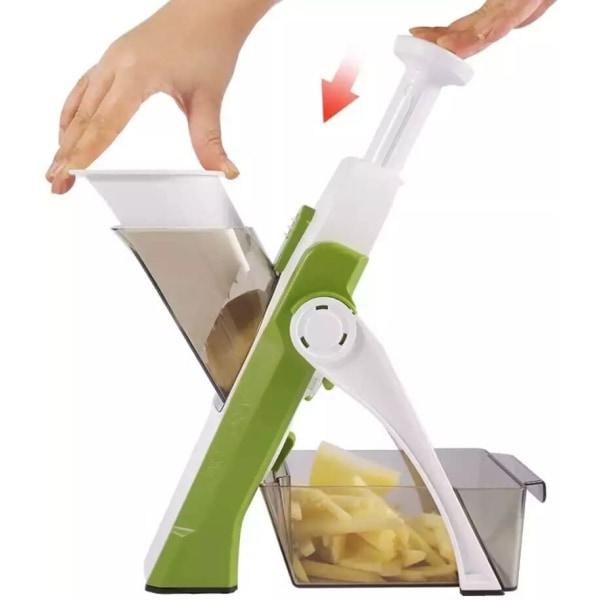 Safe Slice Grönsakshackare med Slicer, Dicer, Juliennes & Multi Chip Size Skärfunktioner (grön) green