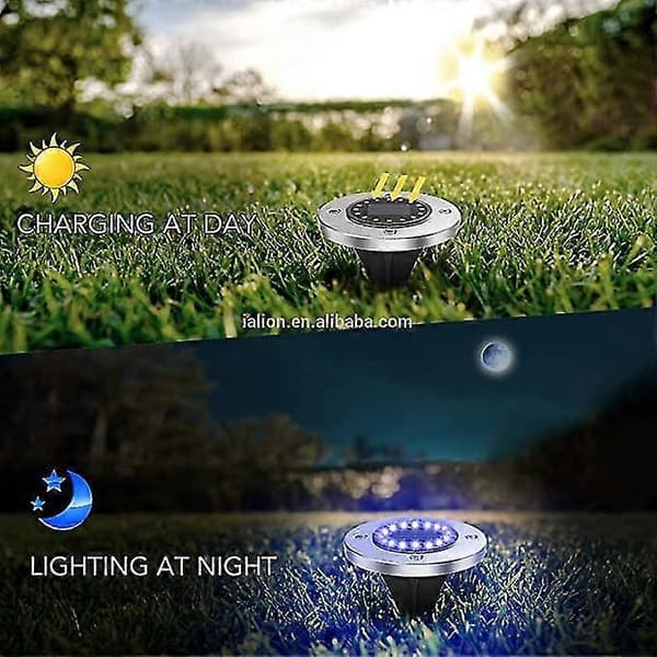 4-pack LED Solarlampa Utomhus Markbelysning Strålkastare Trädgård Trappa Utomhus Solbelysning