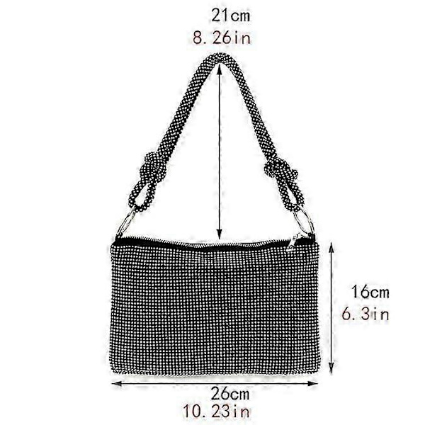 Rhinestone Handväska för Kvinnor Kvällsväska Glitter Glittrande Mini Handväskor