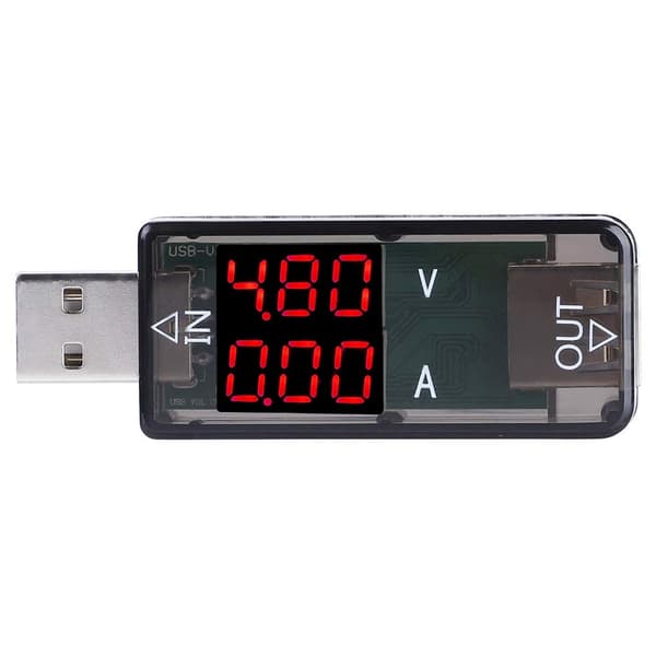 Usb-tester, fargemåler, LCD-skjerm, voltmeter, amperemeter, strømtester, multimeter, lader, USB-tester