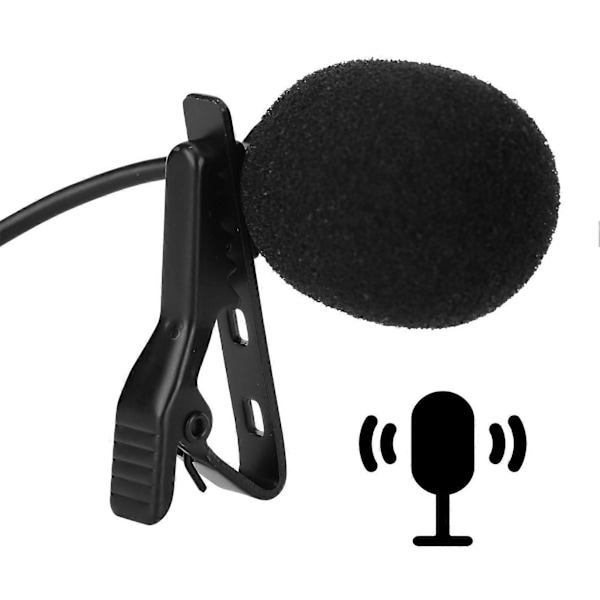 3,5 mm Mini Lavalier Clip-on Mikrofon til Live Broadcast Interview - 1,5 m Længde