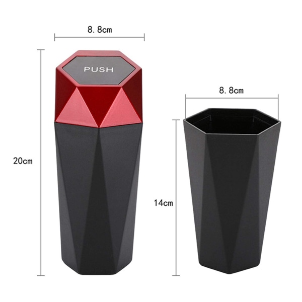 Mini Bil Papperskorg Plast Metall Bil Sopkorg Liten Bil Liten Papperskorg Tryck Typ Bil Avfall Förvaring Mini Papperskorg Avfall Förvaring