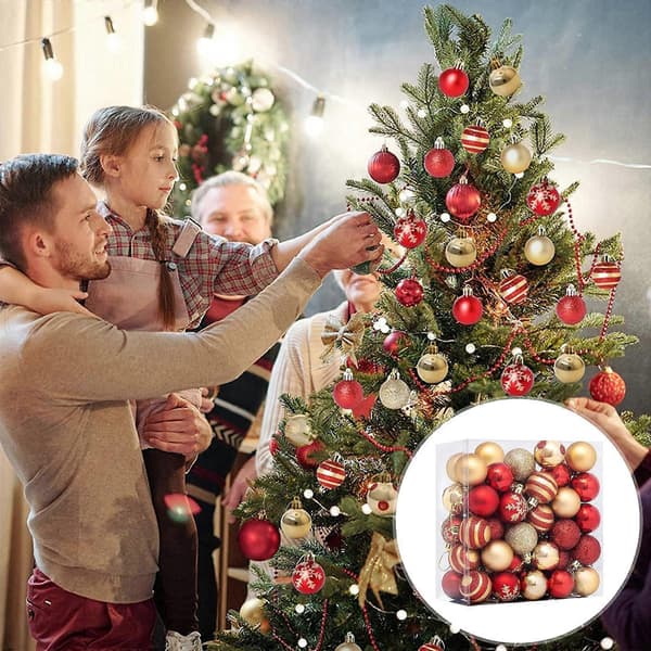 Julepynt 50 stk. Julepynt Tre Ball Kuler Hengende Hjemmefest Ornament Dekor