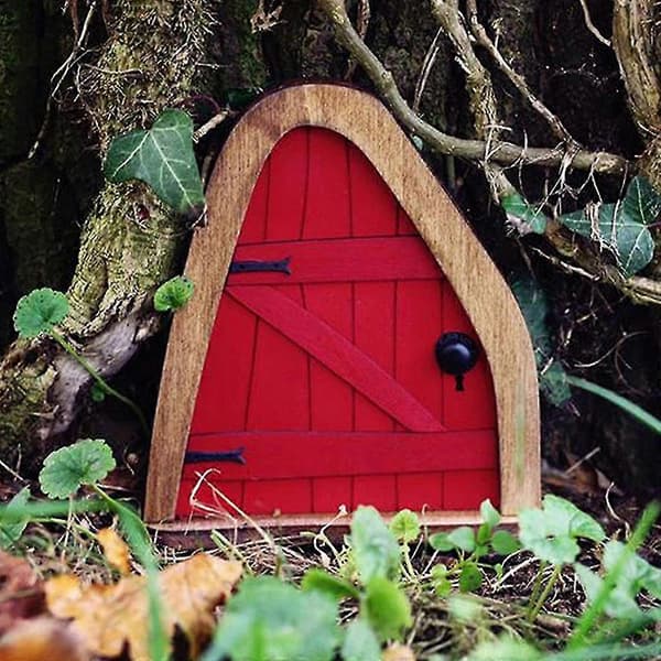 Miniature Fe Dværg Vindue Træ Elf Dør Gnome Hus Skulptur Haveindretning