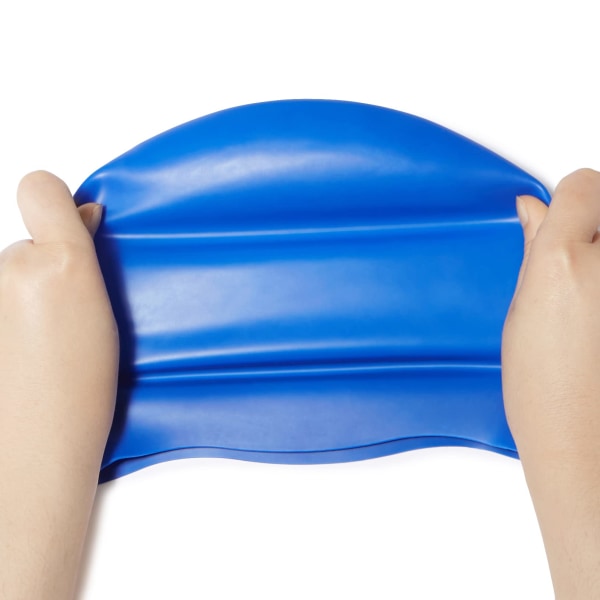 Unisex rynkefri silikone badehætter blå