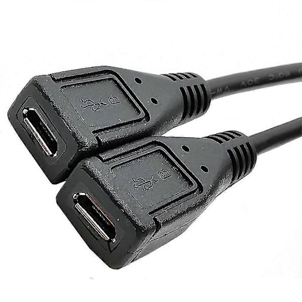 Splitter Micro Usb-kabel, 5-benet han til 2 hun Y-splitterkabeloplader