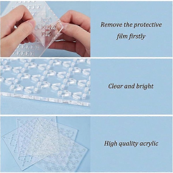 DIY 4 kpl Akryyli Sashiko Sapluuna Risti Akryyli Kirjontatyökalu Piirustusviiva Malli Käsi Tikkaus ja Kirjonta 2,5 mm Paksu