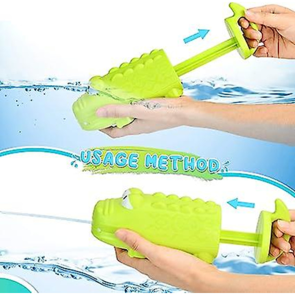 Vattenpistol, vattenpistol för barn, 2-pack vattenpool sommarleksak med, poolleksak, för utomhuspool, trädgård och strand (krokodil)
