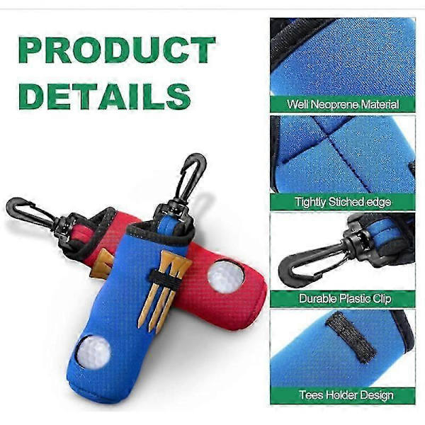Golf Tee Holder Golfbold Bærepose Etui Golfbold Holder Nøglering Bælteklips Golf Gave Tilbehør