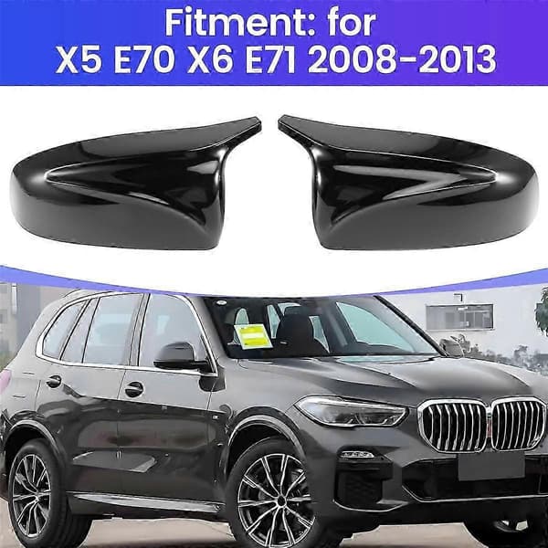 2 stk. Sidevinge Bakspeil Modifisert Horn Speilhus for X5 E70 X6 E71 2008-2013