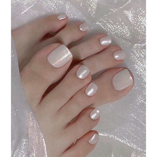 Pearl Chrome Nagelpulver, 2 lådor Aurora Ice Transparent White Chrome Pulver för naglar Glaserade Donut Pärlemor Magiskt Nagelpulver Spegeleffekt White B