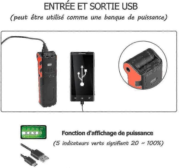 USB Oppladbar Arbeidslampe Med Magnetisk Base