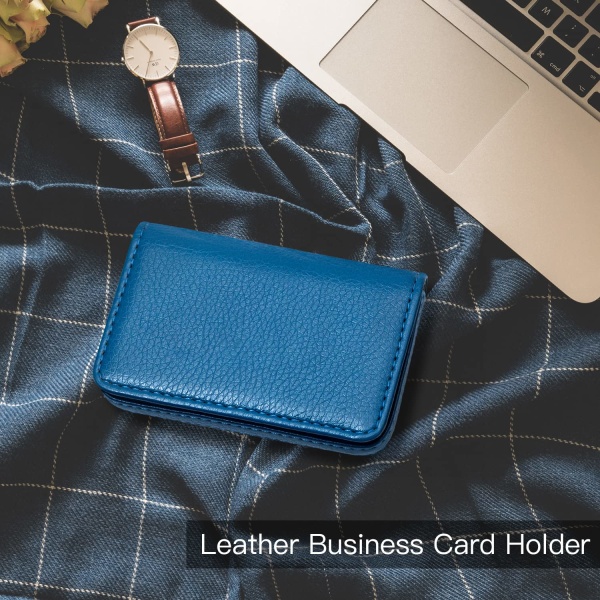 Visitkortholder Luksus PU-læder,holderpung Kreditkort-id-etui/holder til mænd og kvinder - Hold dine visitkort rene，gave