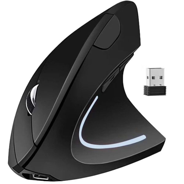Ergonomisk mus, vertikal trådløs computermus 2.4G