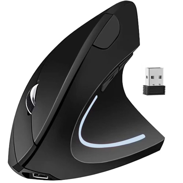Ergonomisk mus, vertikal trådlös datormus 2.4G