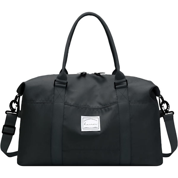 Weekend Bag, Overnattingsbag Carry on Bag Holdalls Reisebag for Kvinner Gym Vanntett Weekender Tote Bag black