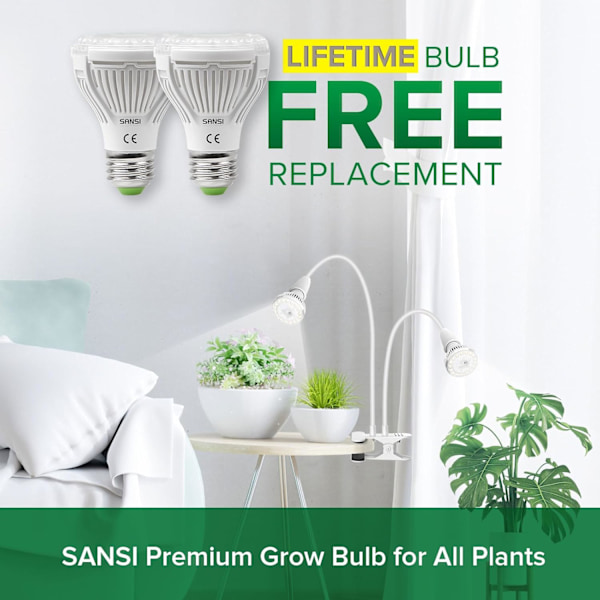 300W LED-vekstlys for innendørs planter, fullspektrum dobbel svanehals klipp plantevekstlampe med optisk linse for frøplanter plantevekst - Hvit