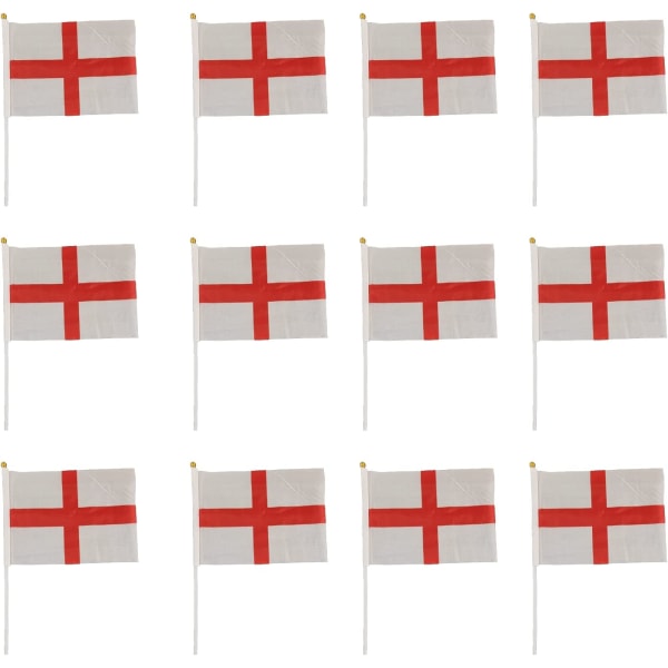 Pakkauksessa 25 St George Flag Englannin käsin heiluttavaa kangasta