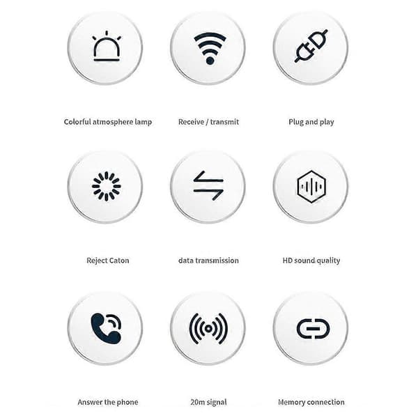 Bt5.3 Bluetooth-adapter for bil 3,5 mm Jack Aux-kabel Bluetooth 5.3 5.0 4.2 4.0 Mottaker Sender