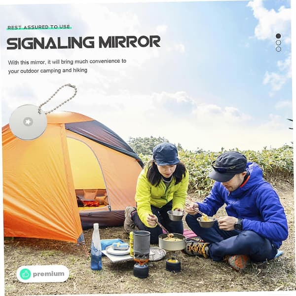 Akryl överlevnadsreflektor för camping, vandring, nödsignalering