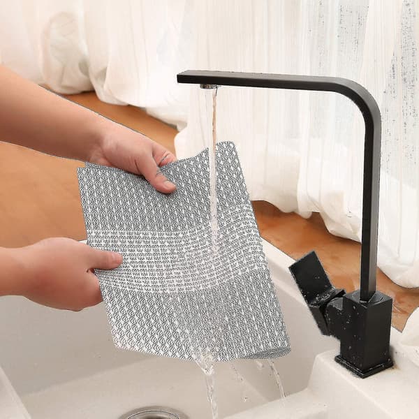 Sett med 6 vaskbare PVC-plastbrikker (glitter grå)