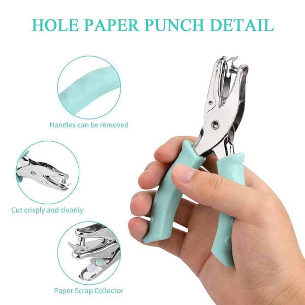 6 mm hullstans for papir og kort, DIY-håndverk (grønn)