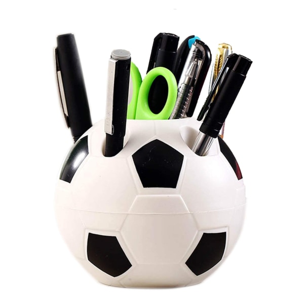 Monikäyttöiset luovat jalkapallotyyliset kynätelineet, kestävää ja hyödyllistä muovimateriaalia kodin, toimiston ja työpöydän säilytykseen (musta)