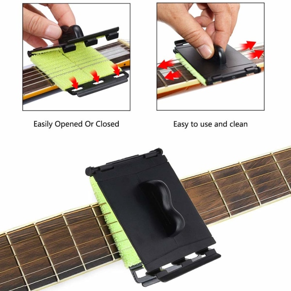 2kpl kitaran kielten puhdistusaine soittimen kielten puhdistusaine  kiillotuskangastyökalu kitaran otelaudan huoltotyökalu kitarabassolle  mandoliini ukulele 7407 | Fyndiq