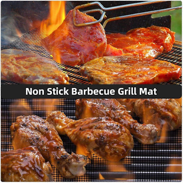6-delt grillmatte, gjenbrukbar non-stick matlagingsmatte