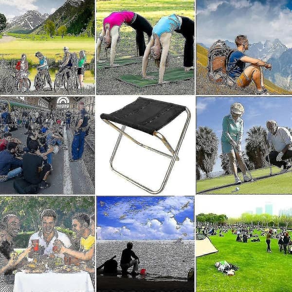 Liten Bärbar Hopfällbar Pall, Mini Utomhus Camping Fällstolar