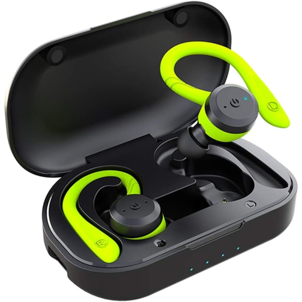 Bluetooth -hörlurar med IPX7 vattentät för löpning, grön