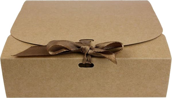 12 stk. firkantede gaveæsker, 16,5x16,5x5cm, brune