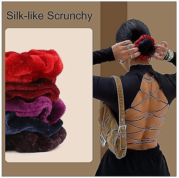 50 stk. fløjlshår scrunchies hårbånd