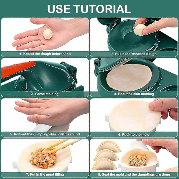 Nyaste 3-i-1 Dumpling Maker, Dumpling Ravioli Maker Press, Empanada Maker Press, Wontonform, Dumpling Making Tool För Dumpling Wrapper Dough Stamp