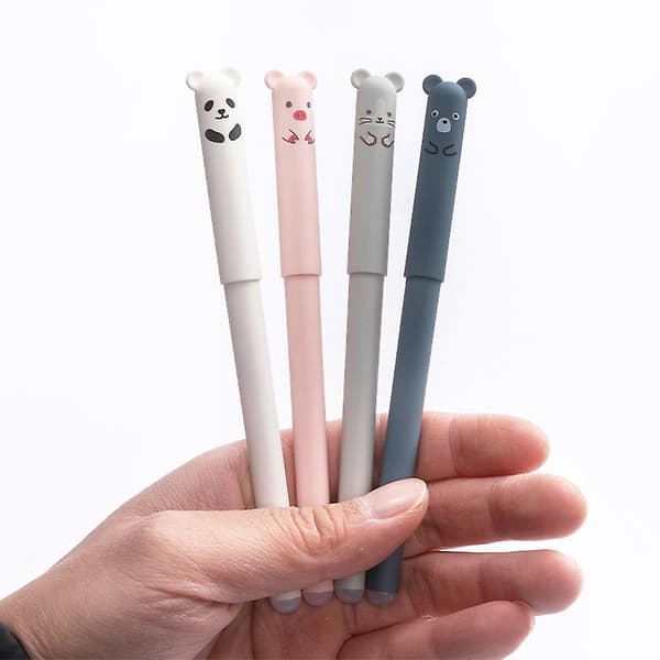 4-pakke Slettbar penn - Dyr white