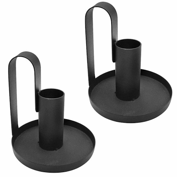 Set med 2 ljusstakar Retro Svart Järn Ljusstake Stativhållare för Vardagsrum Sovrum Bord Heminredning Bröllop Födelsedag Jul Fest Prydnad