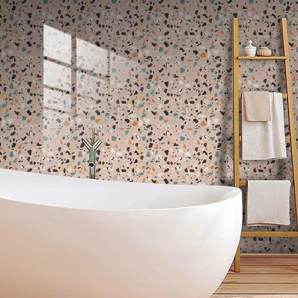 20 stk. flisesklistermærker, køkken badeværelse terrazzo vægflisesklistermærker skræl og klæb på flisedekaler selvklæbende vandtæt (15cm x 15cm, B) B