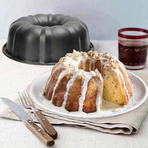 Räfflade rörformar för bakning - 2-pack kraftig kolstål Bundt Cake Form