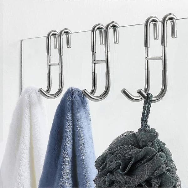 Duschdörrkrokar (2-pack), Handdukskrokar för badrum Ramlös glasduschdörr, Duschskrapa krokar