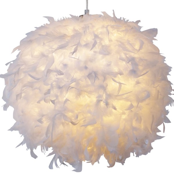 Fjærlett lampeskjerm for taklampe, bordlampe, gulvlampe, taklampe for stue, soverom, kjøkken (hvit)